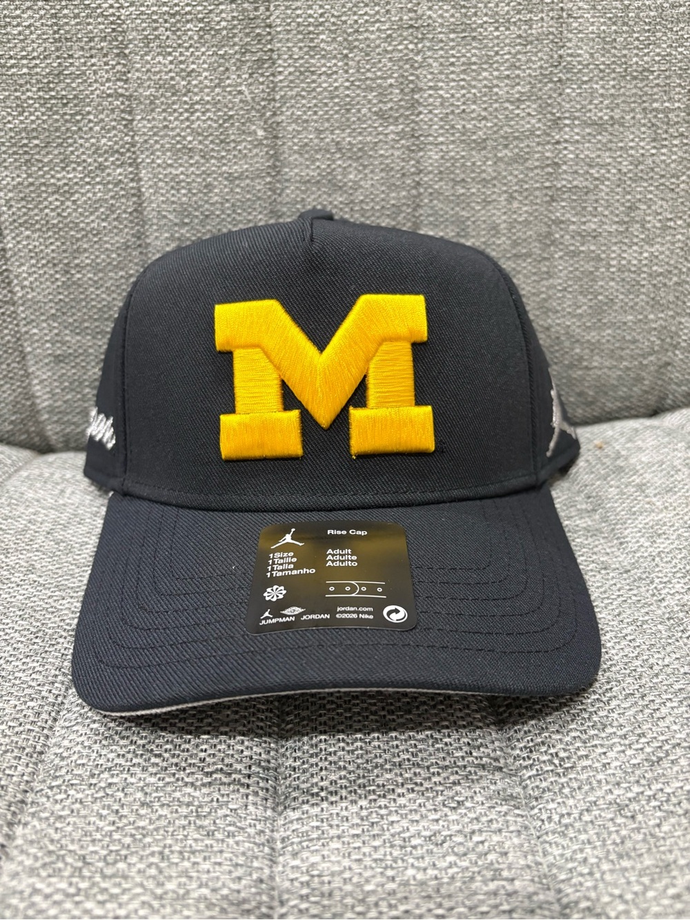 Jordan Black Cap with Yellow 'M' Logo